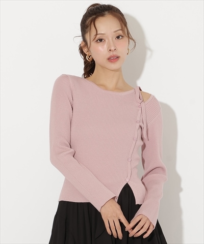 アシメリボンスリットプルオーバー