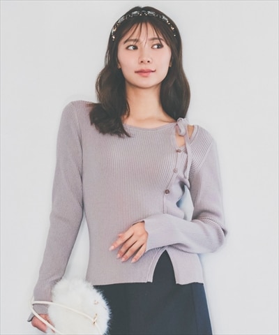 【先行予約受付中】アシメリボンスリットプルオーバー