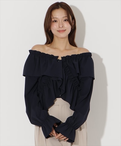 フリルクロスブラウス