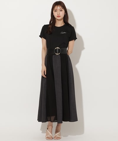 リネンライクメッシュロングスカート