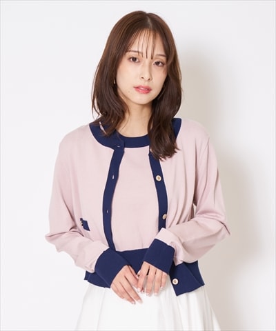 バイカラーニットアンサンブル