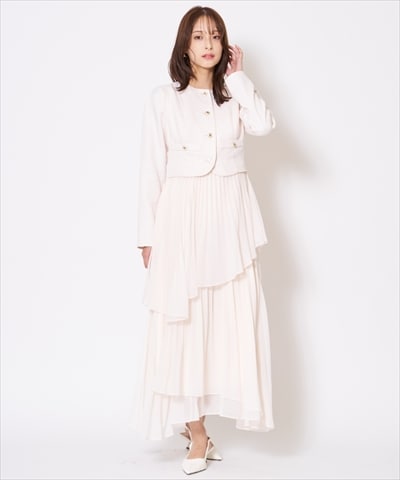 ツイードジャケットドッキングワンピース