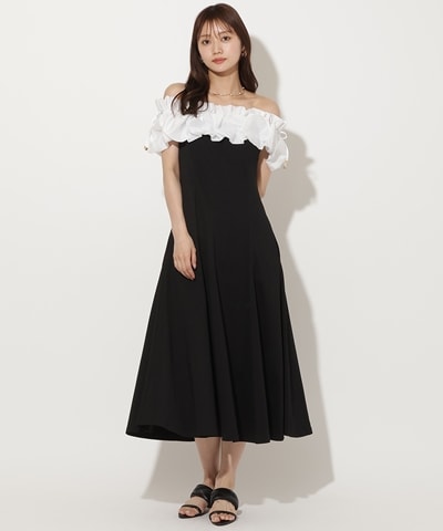 【先行予約受付中】オフショルフリルカットワンピース