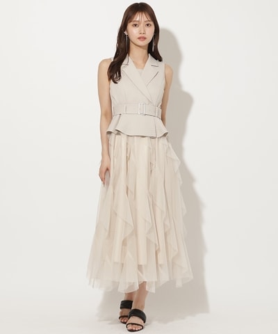 美品✨ADEAM FOXEY アシンメトリー ペプラム フリル ワンピース 美品✨ADEAM FOXEY アシンメトリー ペプラム フリル ワンピース 【公式