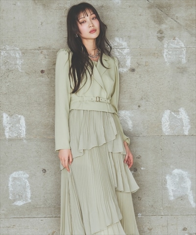 アンドクチュール コラボワンピース AND COUTURE（アンドクチュール）の「ヨーク切替千鳥柄ワンピース