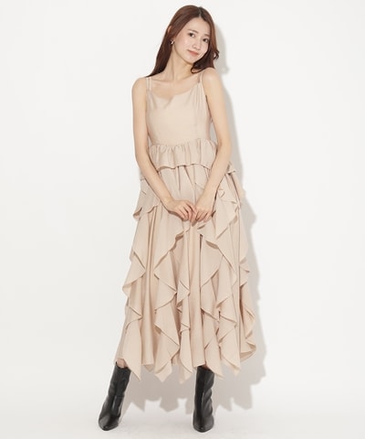 【8/7(金)20時発売】ボリュームラッフルフリルキャミワンピース
