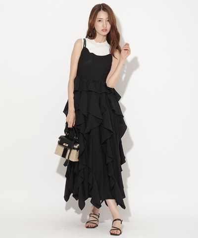 【8/7(金)20時発売】ボリュームラッフルフリルキャミワンピース