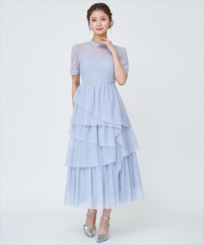 チュールギャザードレス
