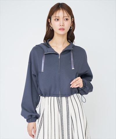 ロゴ刺繍ZIPパーカー