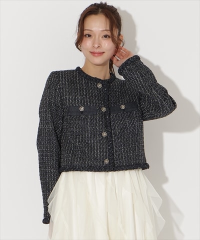 デニムコンビツイードジャケット