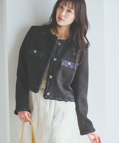 デニムコンビツイードジャケット