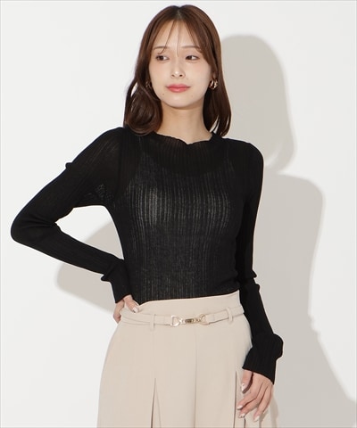 シアーランダムリブニットプルオーバー