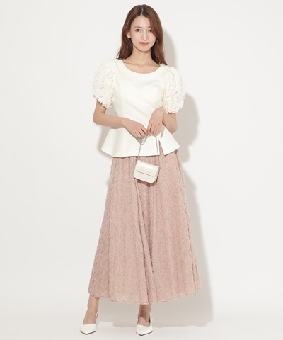シアーダイヤ柄ロングスカート