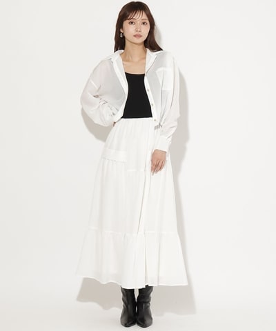 シャツSETニットドッキングワンピース