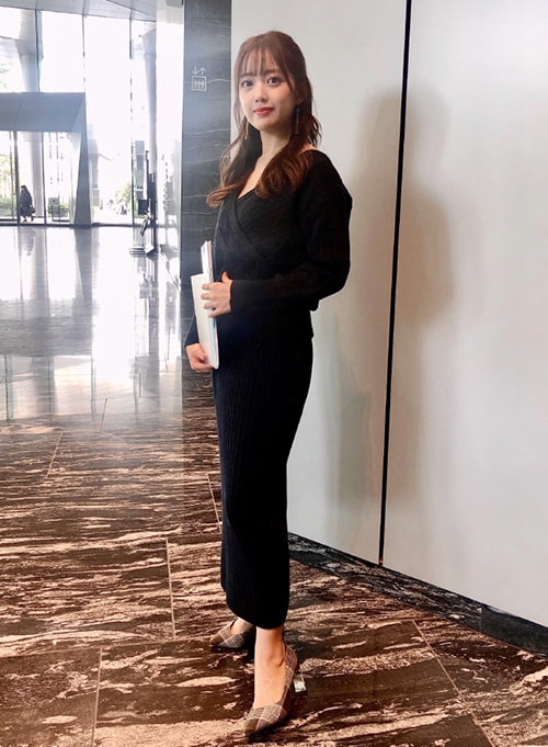 玉田理沙さんが着る シチュエーション別 Cache Coeur Knit Up