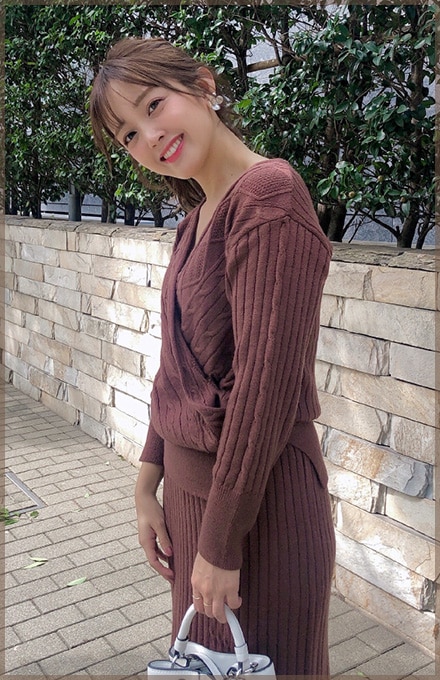 玉田理沙さんが着る シチュエーション別 Cache Coeur Knit Up