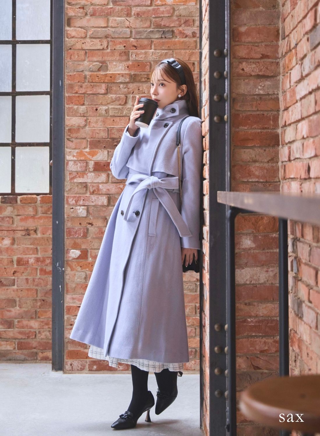 STAND NECK LONG WOOL COAT
