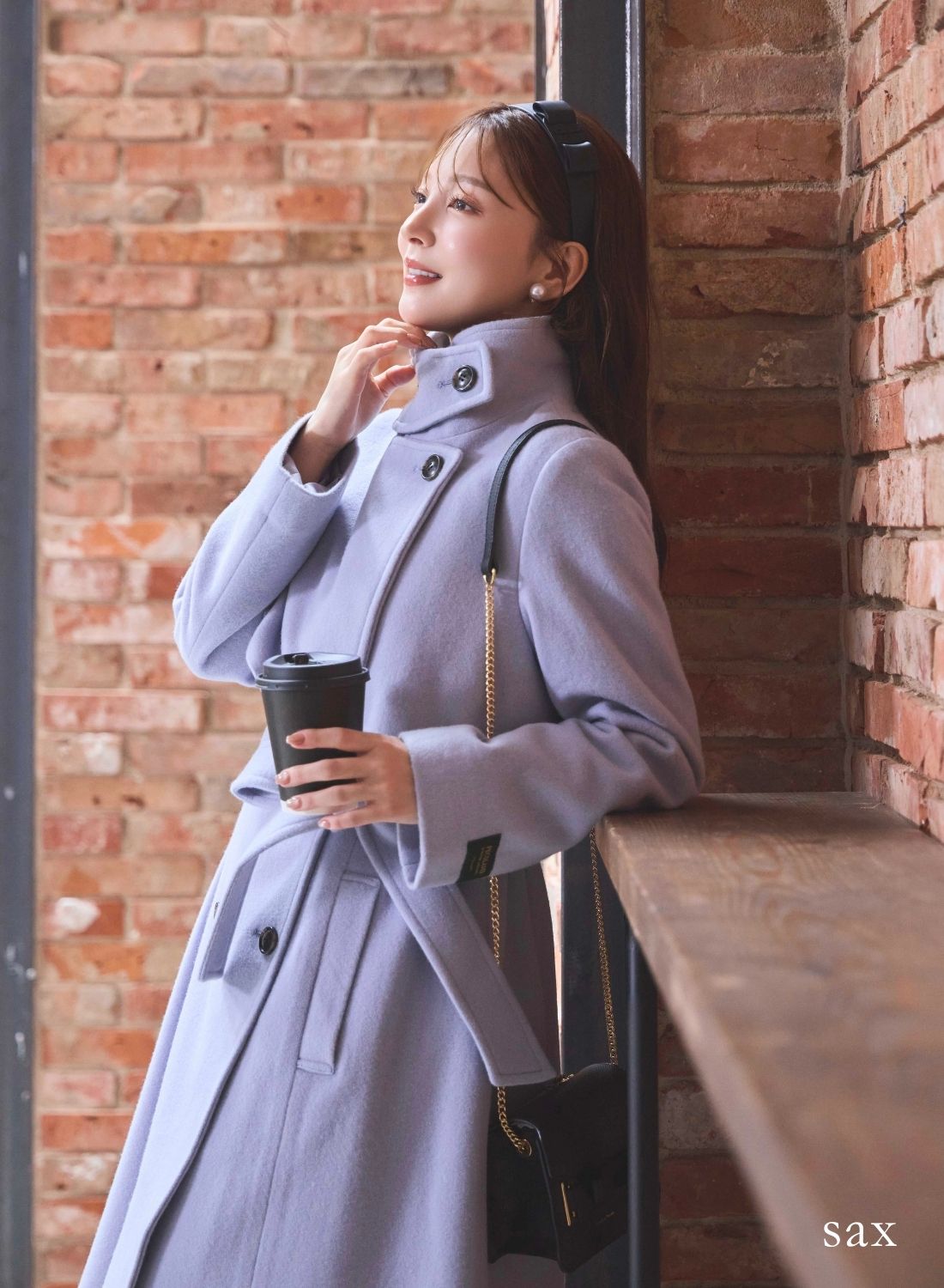 STAND NECK LONG WOOL COAT
