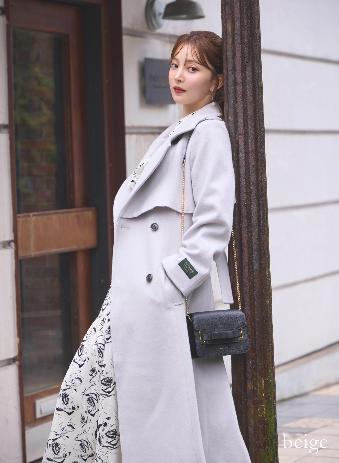 STAND NECK LONG WOOL COAT