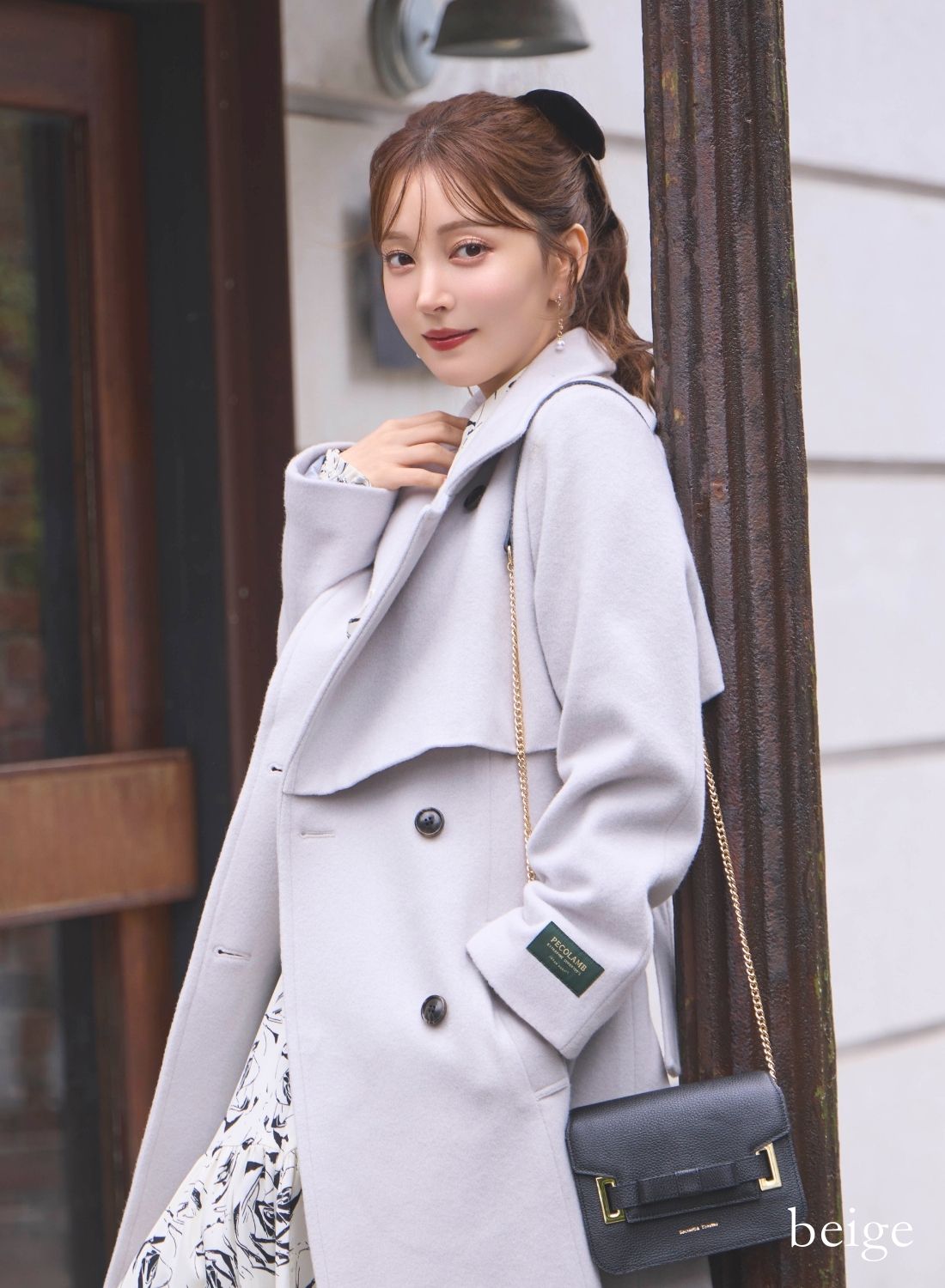 STAND NECK LONG WOOL COAT