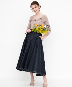 ハイウエストライトデニムスカート