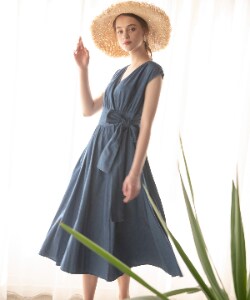 【デニムビックリボンワンピース】