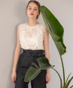 【ケミカルレースフリルブラウス】