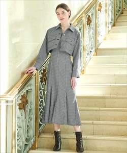 【WEB限定】千鳥柄セットアップワンピース      