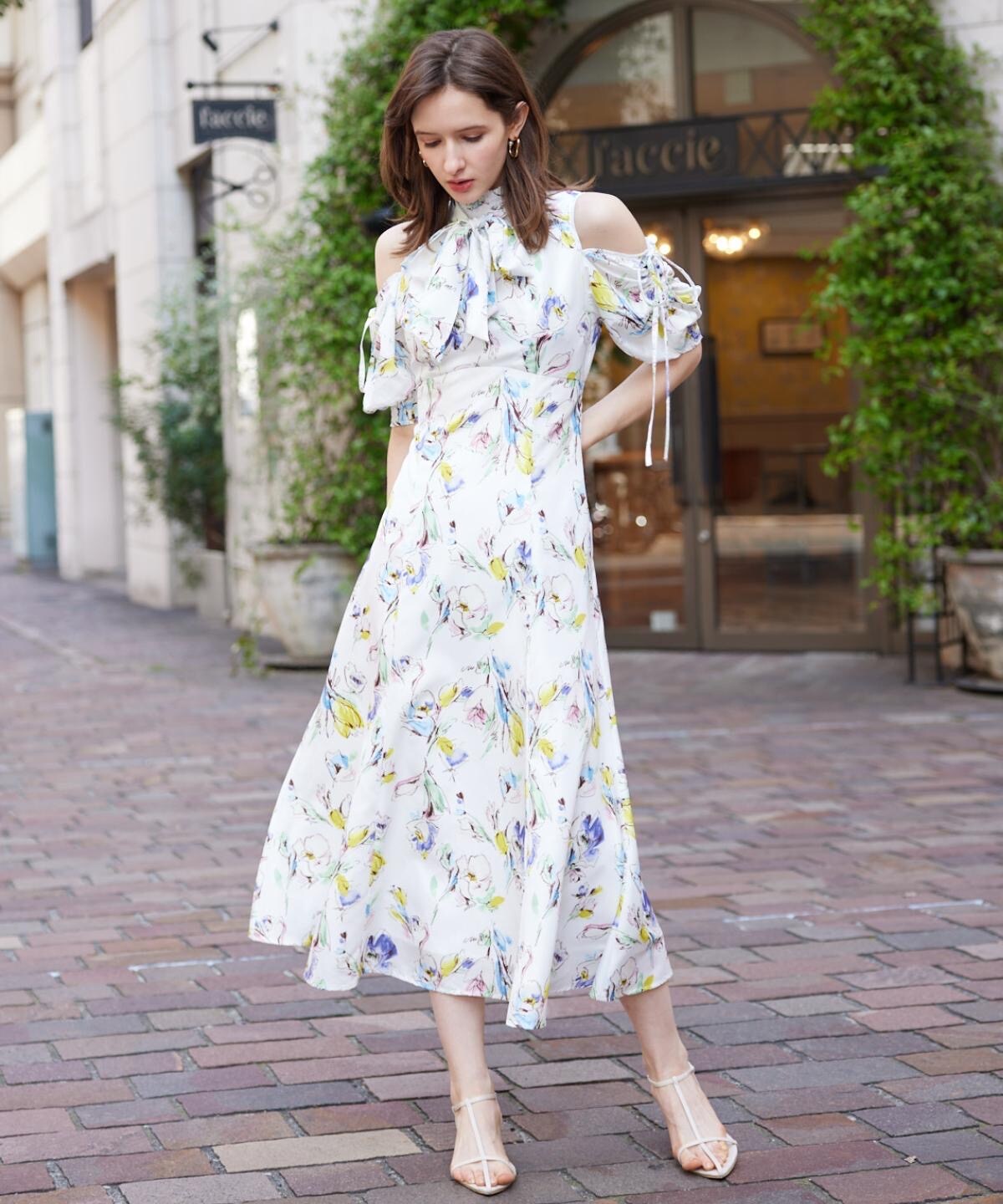 シャーベットフラワープリントワンピース
        