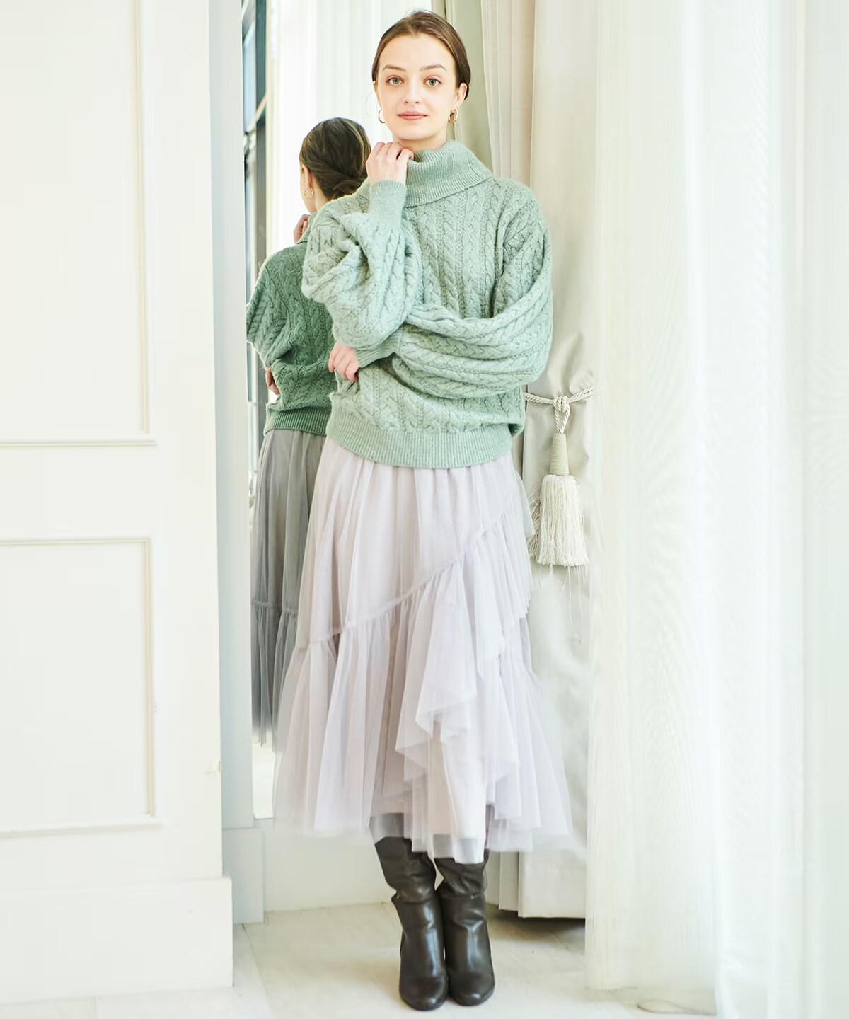 チュールイレヘムスカート