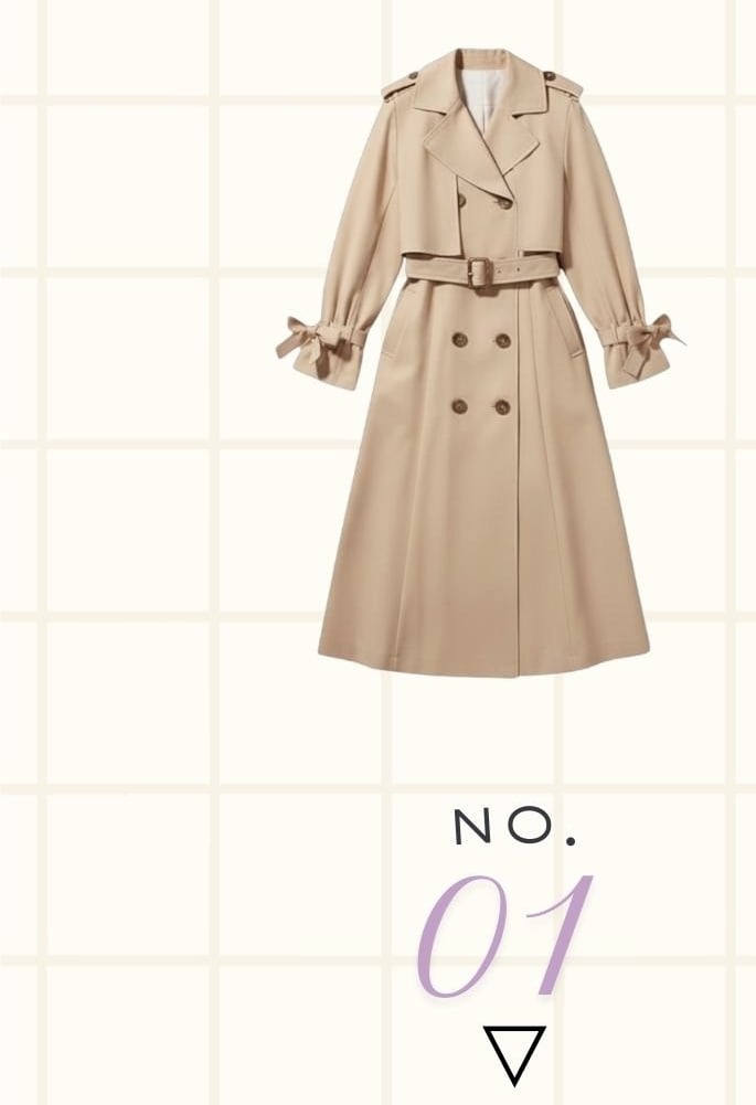 3-Way Ribbon Sleeve Trench Coat