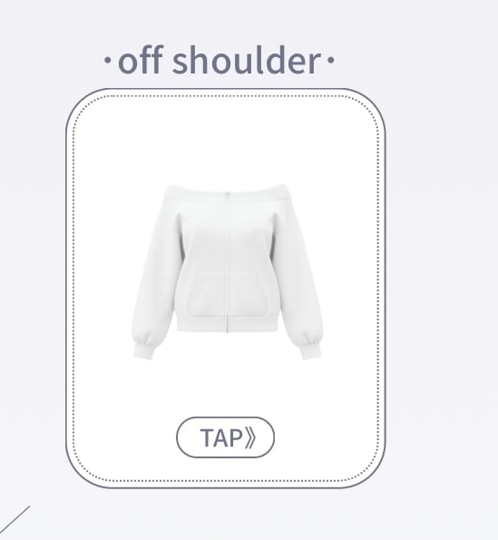 ダブルZIPオフショルスウェットトップス